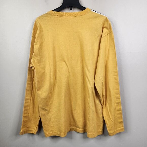 NEW American Eagle Vintage Yellow Long Sleeve Crew Neck Striped Sleeve Tee M - Picture 4 of 6